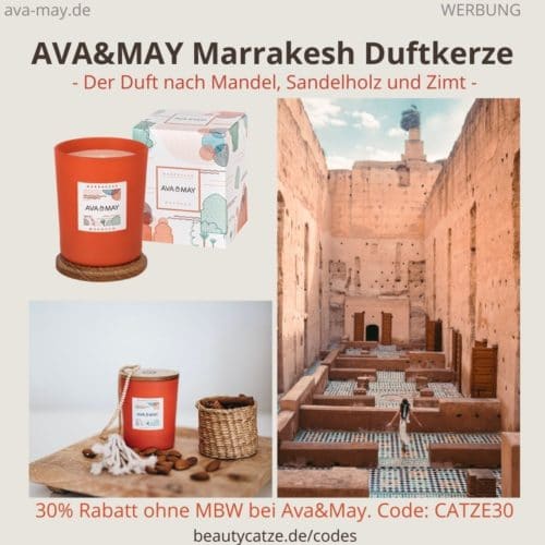 Duftkerze MARRAKESH Morocco Ava & May Erfahrungen Nutzer Bewertung (180g Kerze)