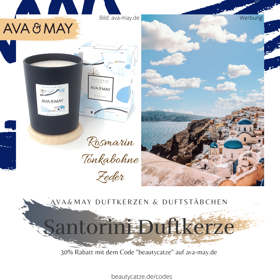 AVA and MAY Santorini Greece Duftkerzen Erfahrungen avamay Kerzen beautycatze