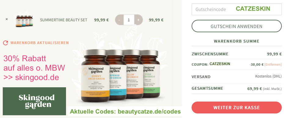 SkinGood Garden Code Rabatt Gutschein 2020 beautycatze.de