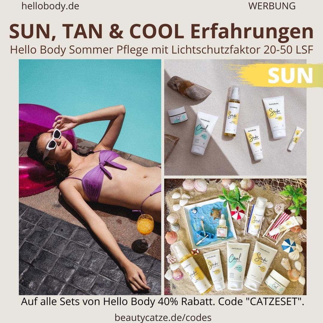 HELLOBODY ERFAHRUNG SUN TAN COOL Sommer Edition mit Lichtschutzfaktor Hello Body