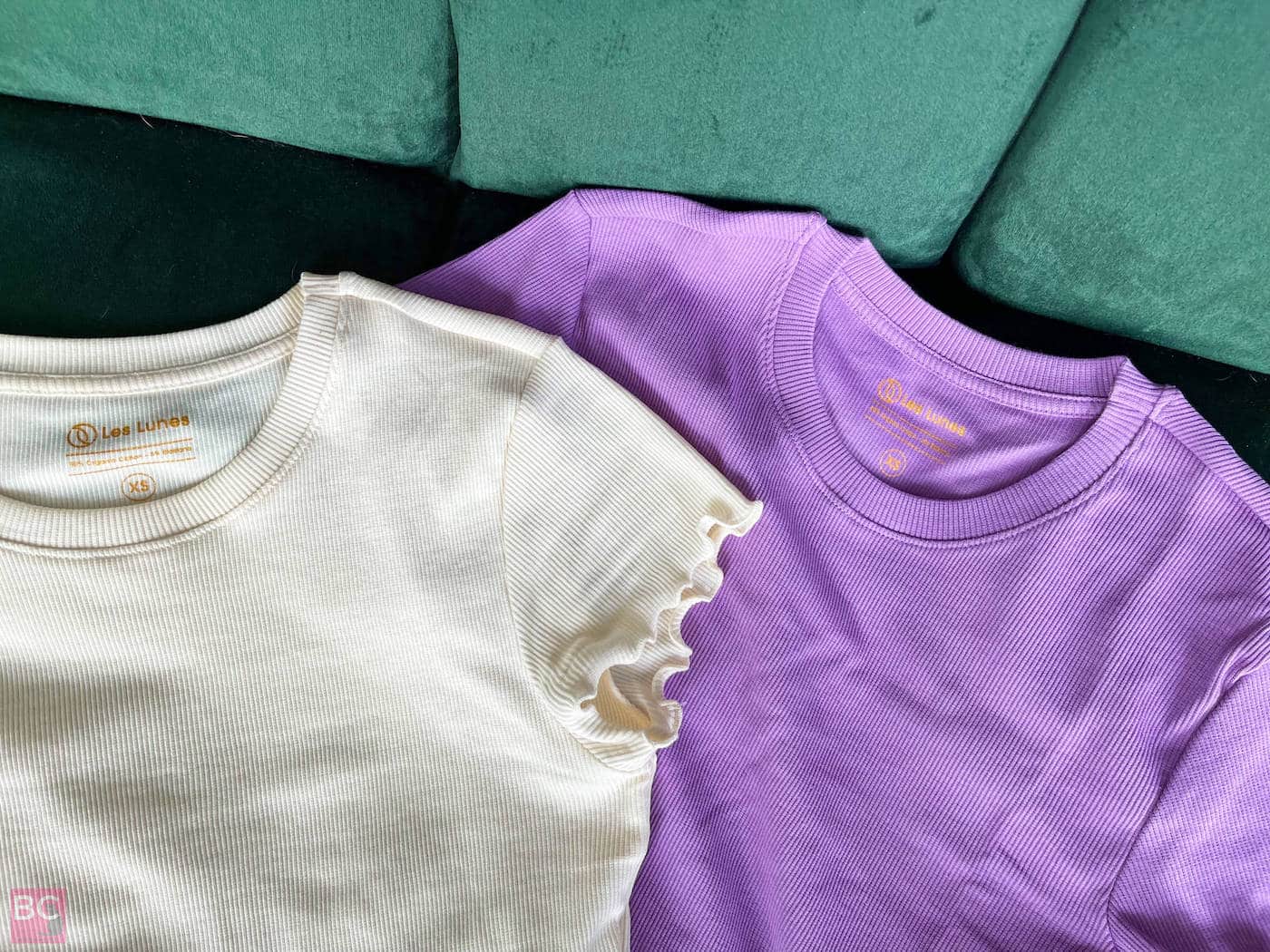 The APRIL TOP Shirt Les Lunes Erfahrungen Farbe Lilac Oatmilk Größe XS