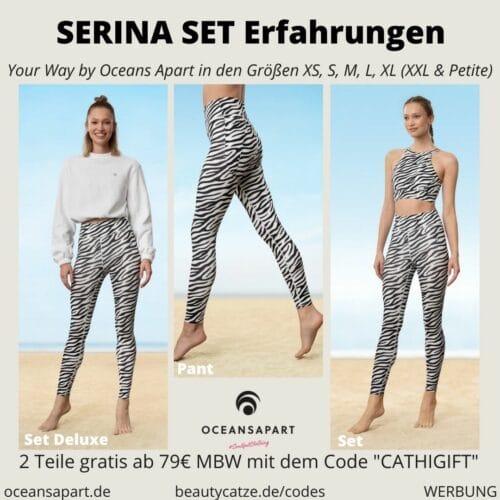 SERINA SET DELUXE Bewertung BRA PANT cropped Sweater Oceans Apart Your Way Erfahrungen Größe Zebra