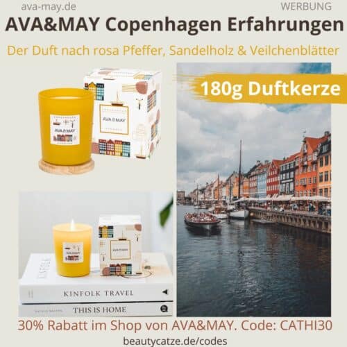 COPENHAGEN DUFTKERZE AVA&MAY Kerze Erfahrungen rose Pfeffer Sandelholz Veilchenblätter Geruch Bewertung