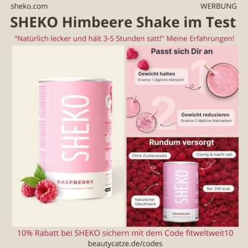 SHEKO Erfahrungen HIMBEERE Shake Test abnehmen Bewertung Geschmack Berry