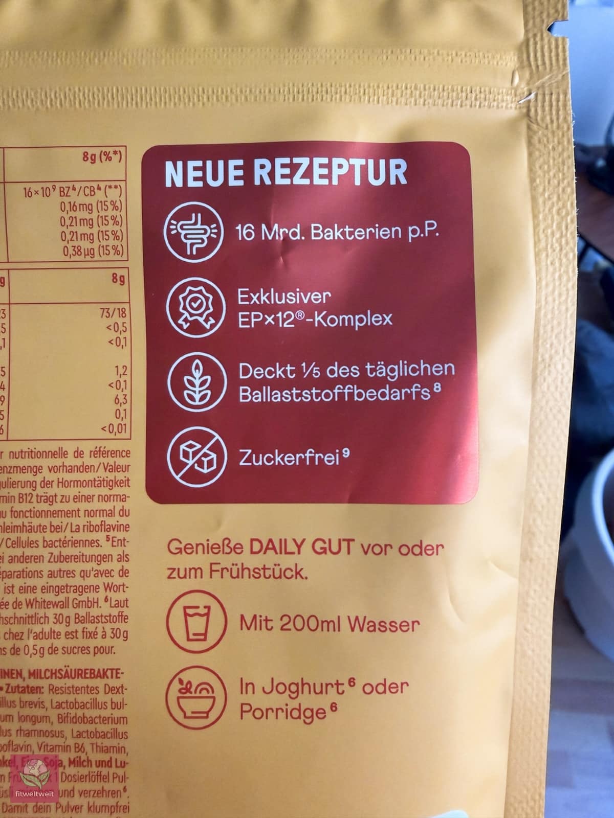 Daily Gut Pulver neue Rezeptur mit 16 Milliarden Bakterien und EPx12 Komplex sowie Ballaststoffen zur Unterstützung der Darmflora