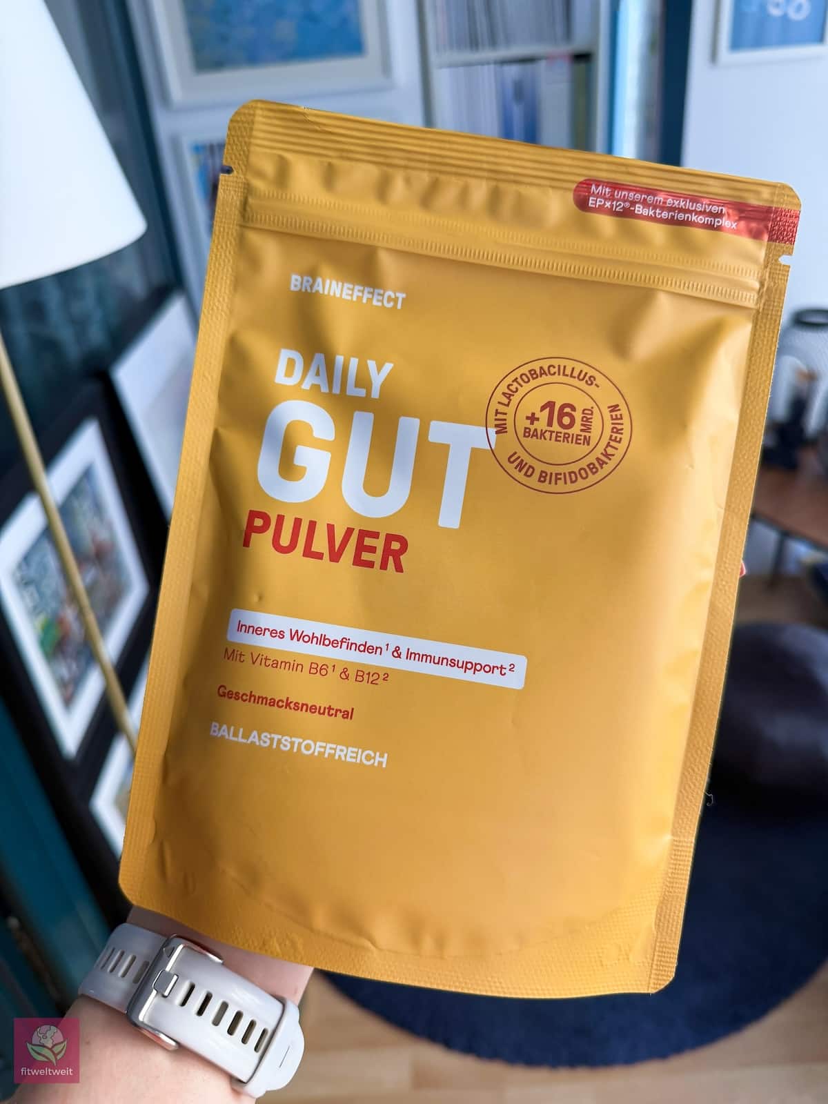Daily Gut Pulver Erdbeere neue Rezeptur mit 16 Milliarden Bakterien und EPx12 Komplex zur Unterstützung der Darmflora