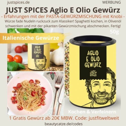 AGLIO E OLIO GEWÜRZ Just Spices Erfahrungen Rezepte Test Bewertungen