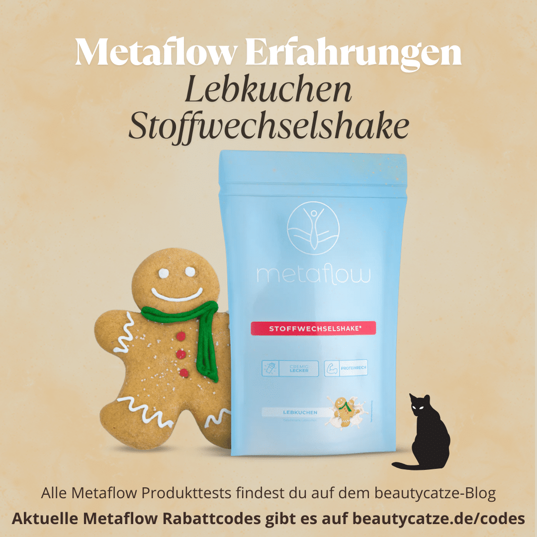 Lebkuchen Stoffwechselshake Metaflow Erfahrungen 2026 Produkttest – Geschmack, Kalorien, Zubereitung, Wirkung & Rabattcode
