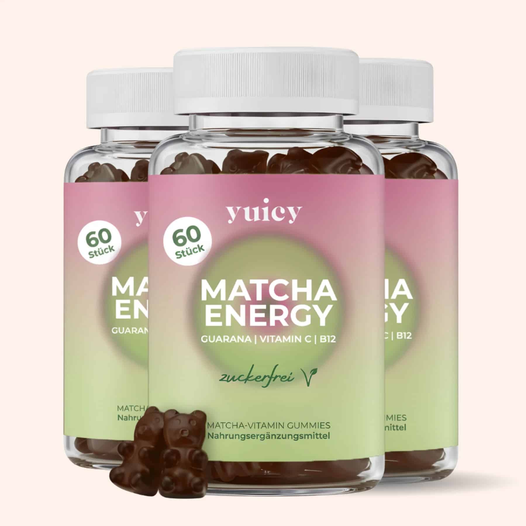 Matcha Energy Gummibärchen von YUICY mit Guarana, Vitamin C und B12