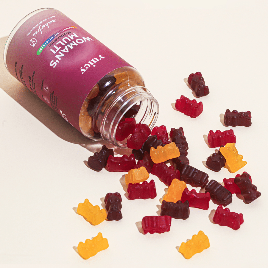 Woman’s Multivitamin Gummibärchen von YUICY mit Folsäure und Vitamin D3 in Bärenform